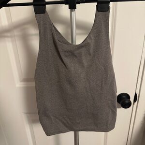 Athleta Women’s Dark Grey Crop Top With Built in Bra Size M
